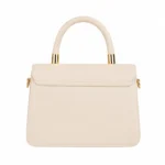 Dovia Beige Leather Top Handle Handbag - Image 2