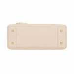 Dovia Beige Leather Top Handle Handbag - Image 4