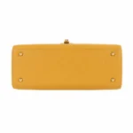 Dovia Women's Mustard Yellow Leather Top Handle Handbag - Image 4