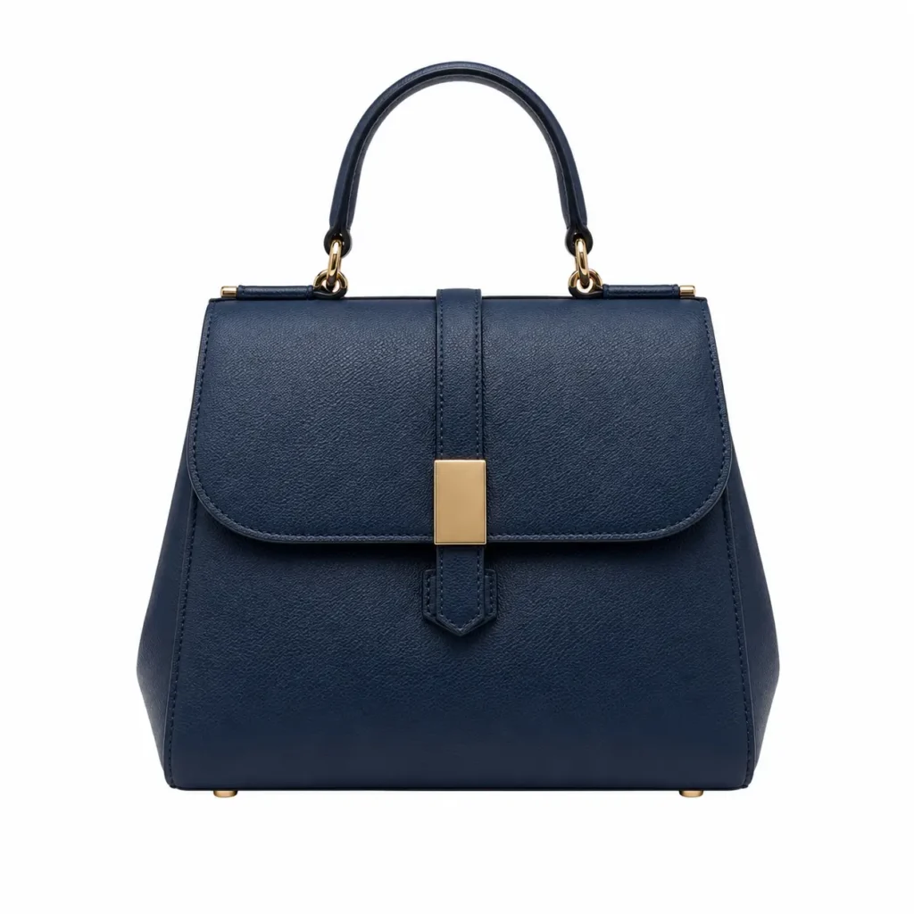 dovia womens navy blue leather top handle handbag