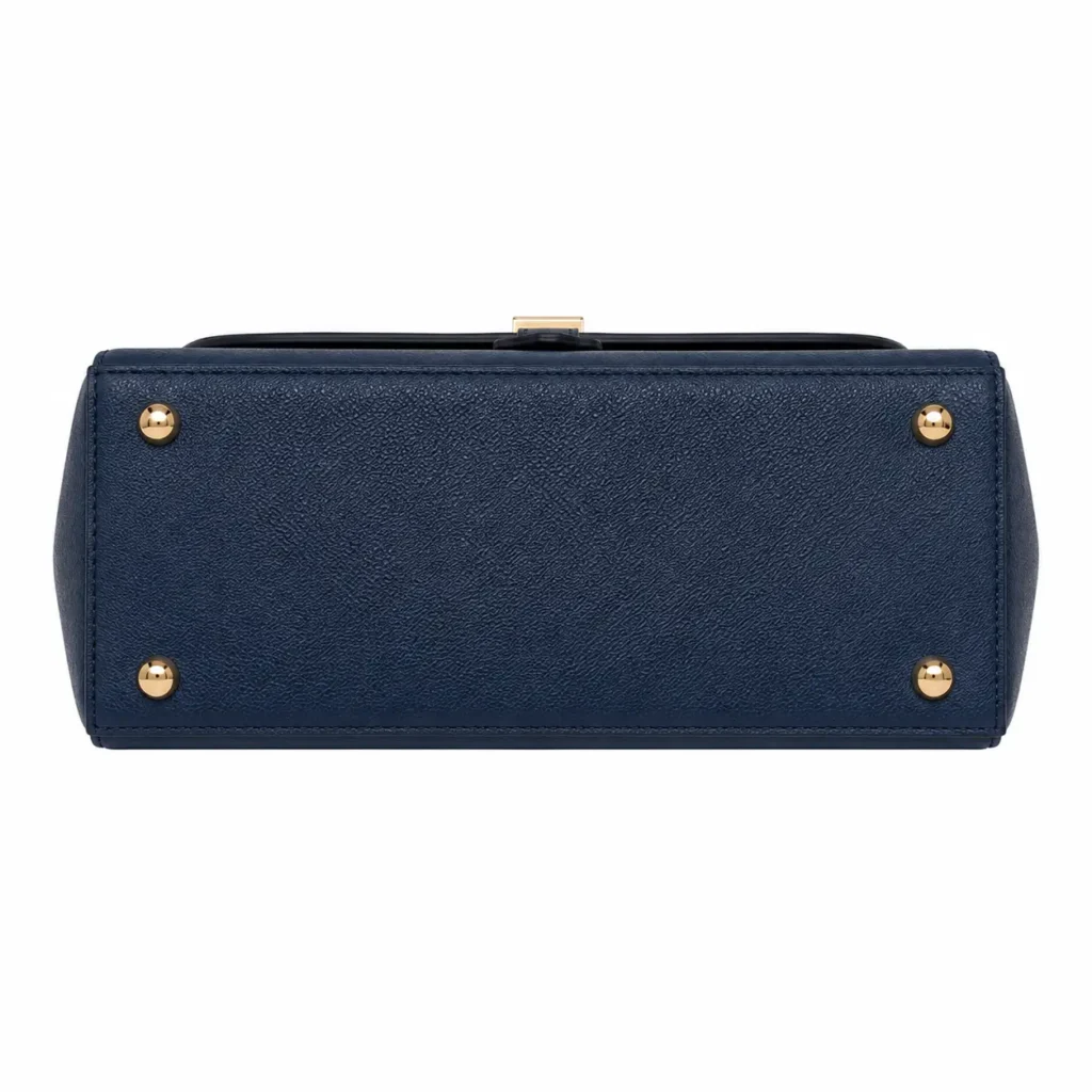 dovia womens navy blue leather top handle handbag3