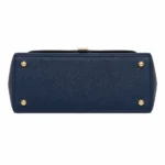 Dovia Women's Navy Blue Leather Top Handle Handbag - Image 4
