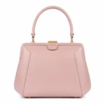 Dovia Women's Pink Leather Top Handle Frame Handbag