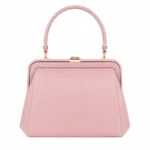 Dovia Women's Pink Leather Top Handle Frame Handbag - Image 2